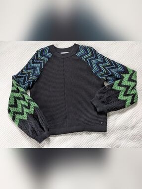 Coster Copenhagen Argyle Balloon Sleeve Sweater Jumper Medium